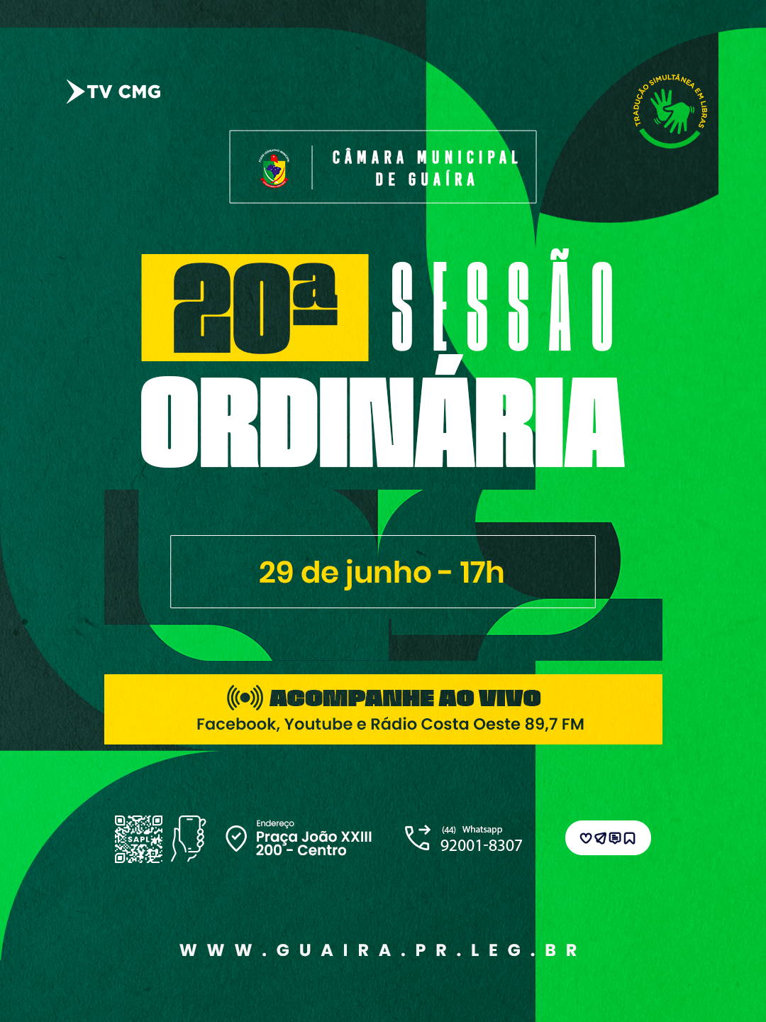 Post da Câmara Municipal de Guaíra — 2026